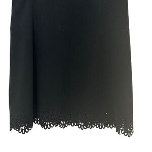 LOFT Black A-Line Skirt with Eyelet Hem